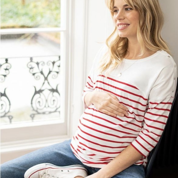 Seraphine Tops Seraphine Red And White Stripped Maternity And